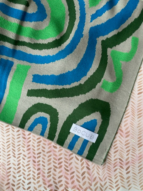 Rainbow Dreams Blanket - Electric Lime/Cream/Sky