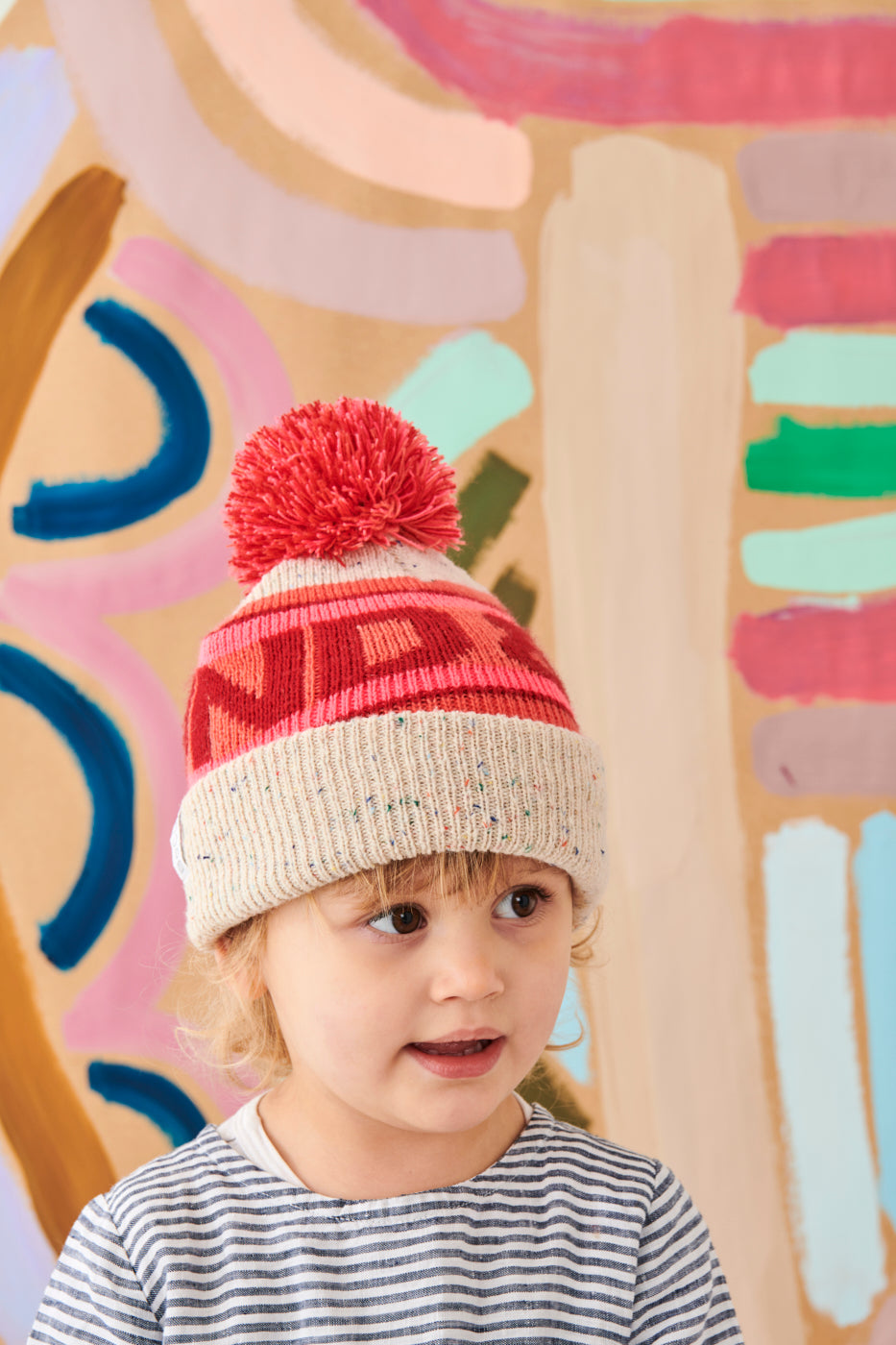 "Round & Round" Pink/Cream - Beanie