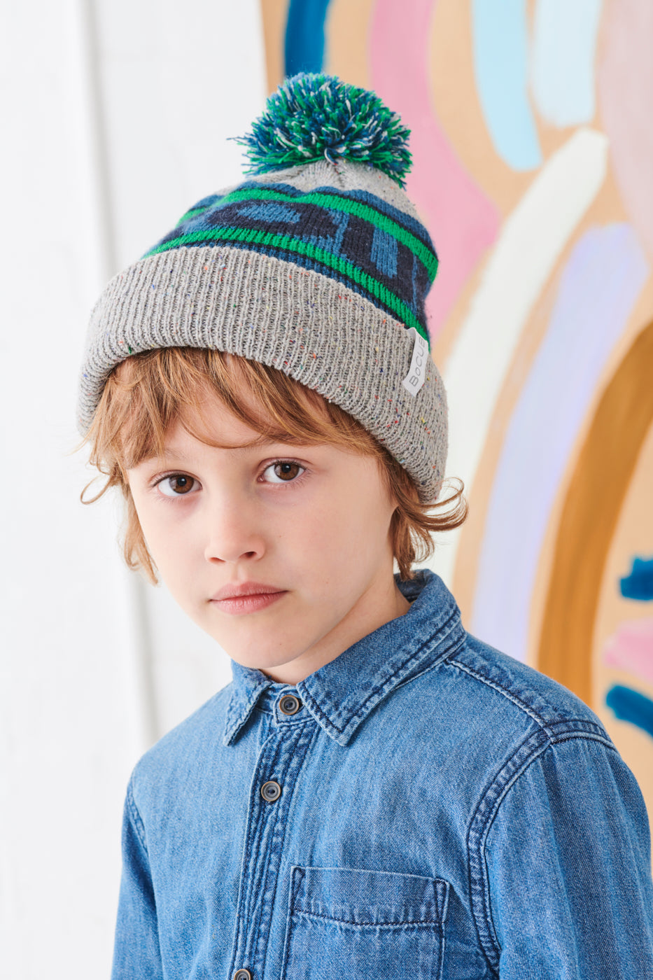 "Round & Round" Blue/Grey - Beanie