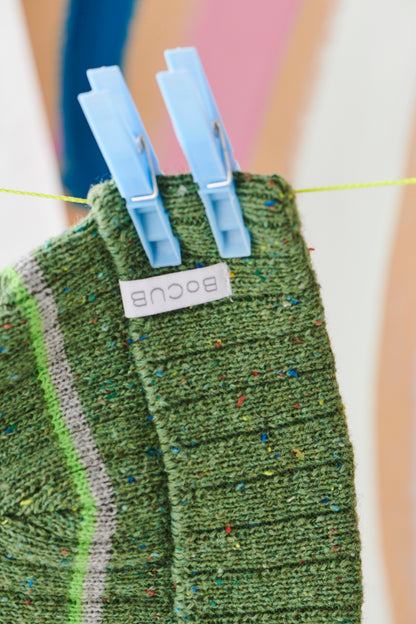 "Spring Beanie" Green Speckled