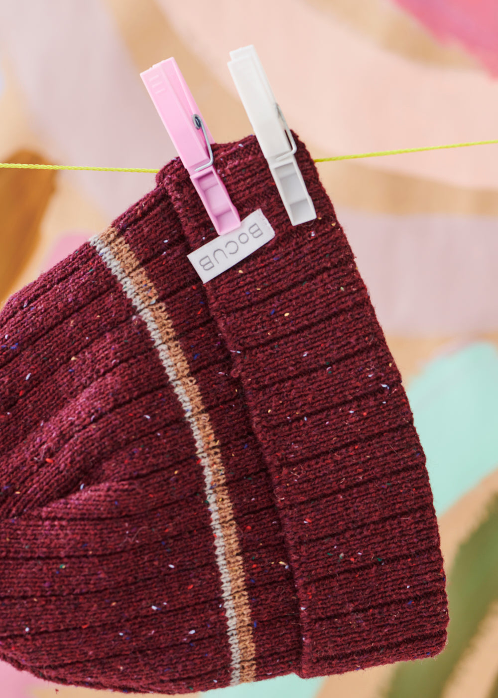 "Spring Beanie" Maroon Speckled